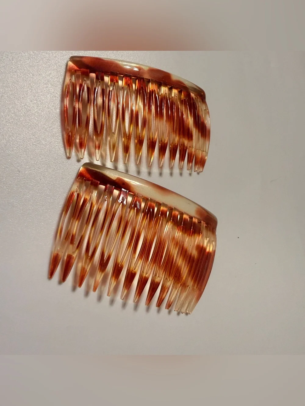 1930’s Vintage French Tortoiseshell Hair Comb Pair, Deadstock Boho Hair Combs